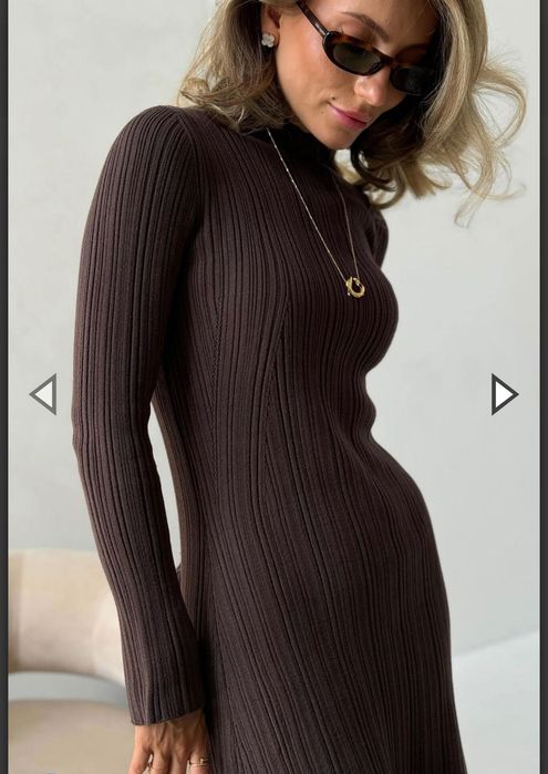 Сукня  з рукавом шоколад XS/S