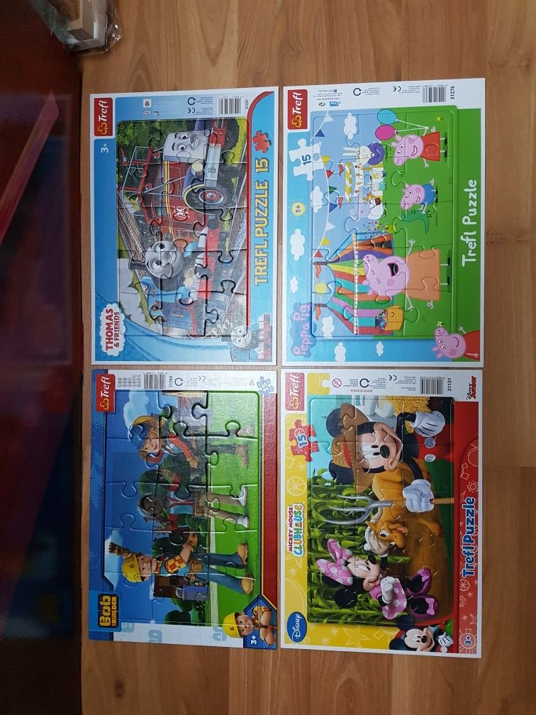 Duży zestaw 30 szt puzzle dla dzieci 3+ i 4+ oraz zagadki Czu Czu