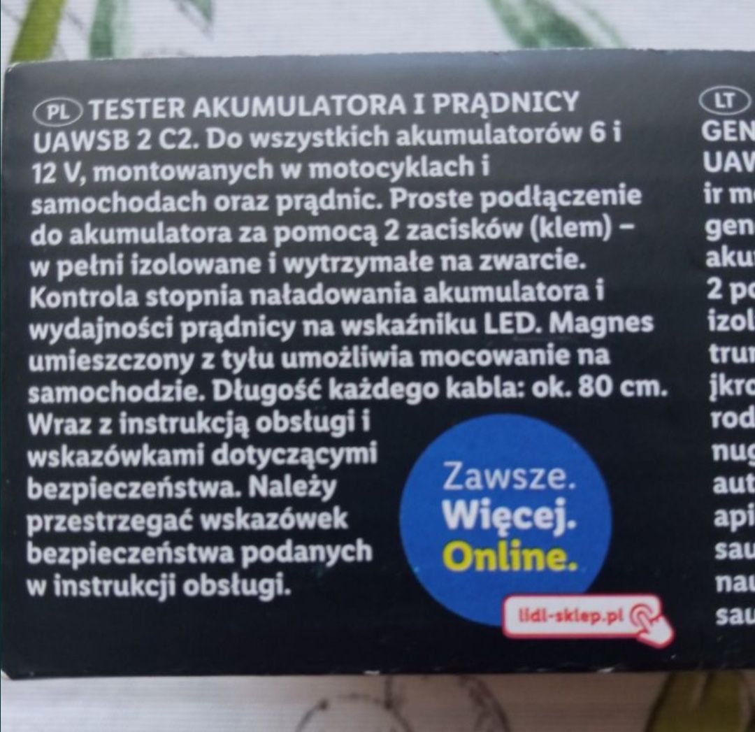 Nowy tester do akumulatora i prądnicy 
Oryginalnie zapakowany 
Zaprasz