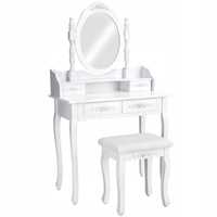 Toaletka kosmetyczna z lustrem i stołkiem (taboretem)