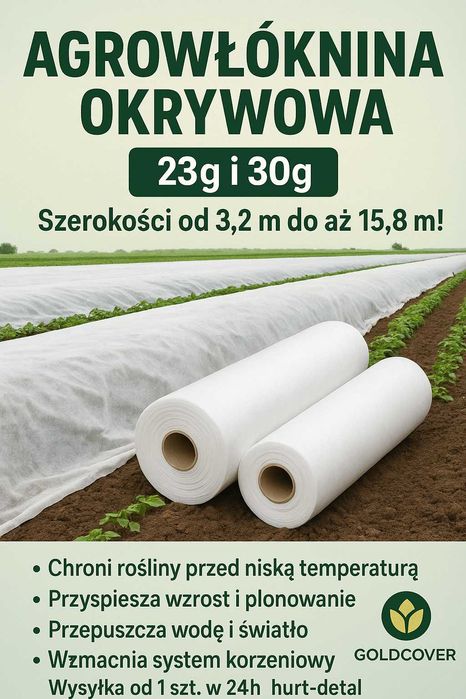 Agrowłóknina okrywowa – profesjonalna 9,5x100 30G WB okryciowa