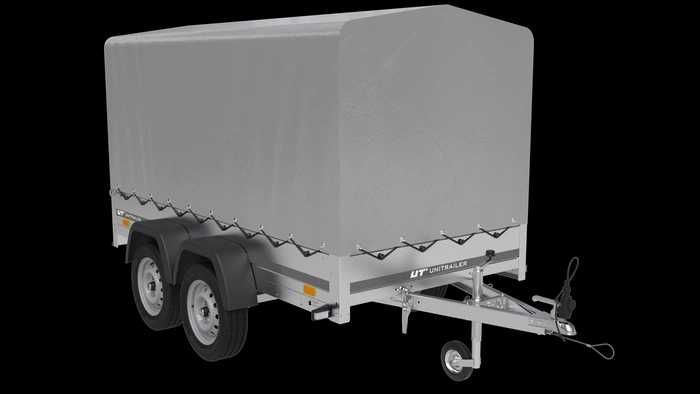 Przyczepka 264x125 UNITRAILER GARDEN 264/2 KIPP ze stelażem i plandeką