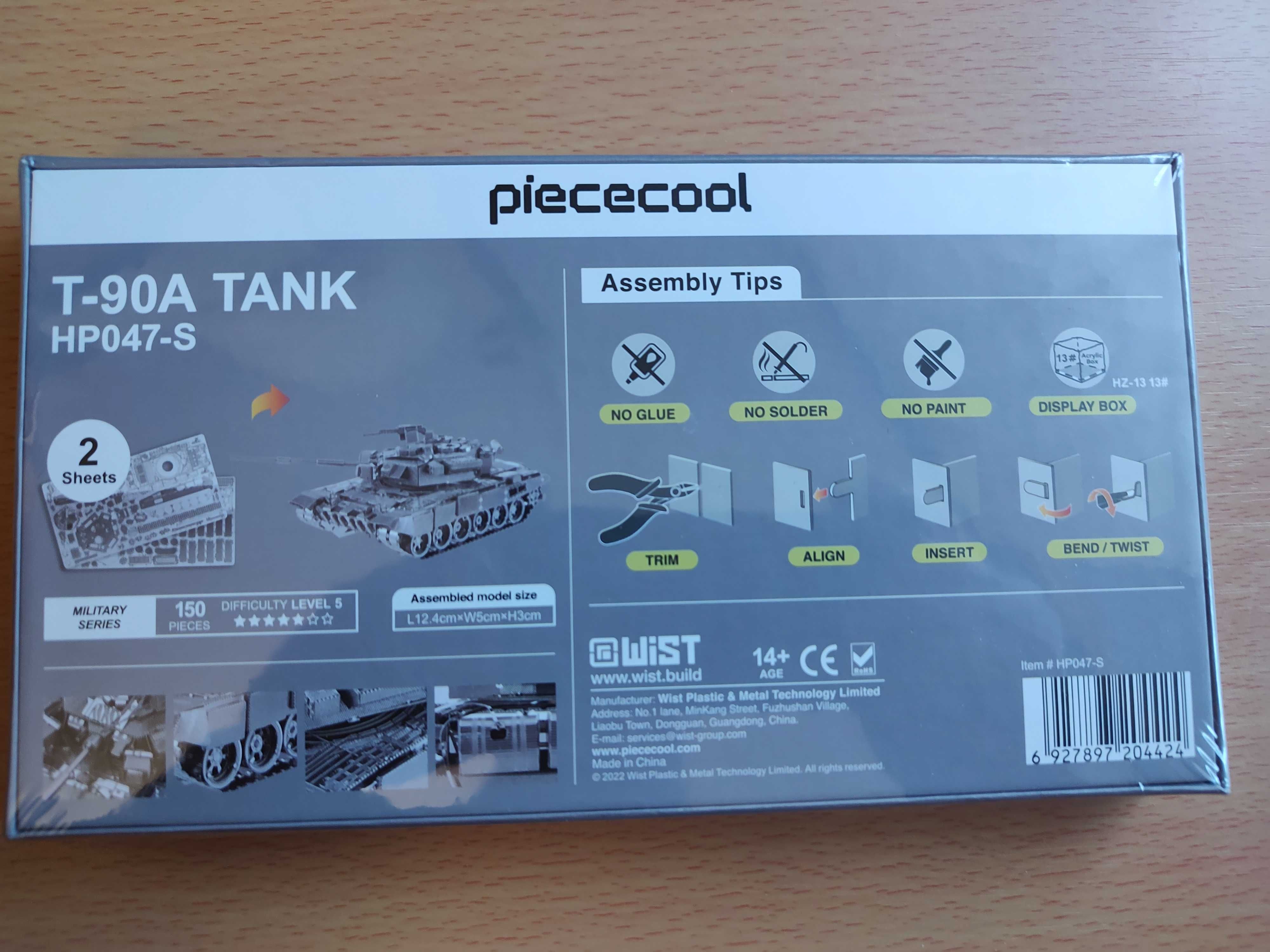 Piececool czołg T-90A. Metalowy model 3D do składania. Nowy