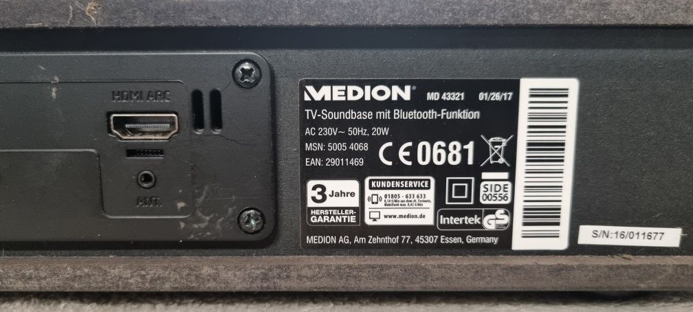 Soundbar MEDION Bluetooth, aux