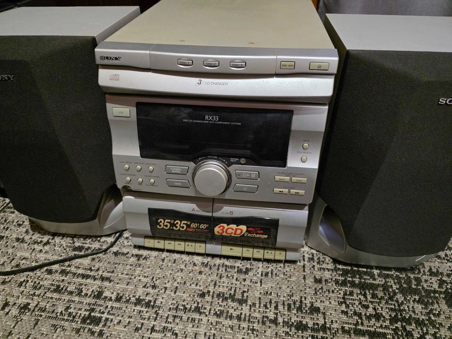 Wieża Sony Z Kolumnami Radio Duży Jack Bez Cd