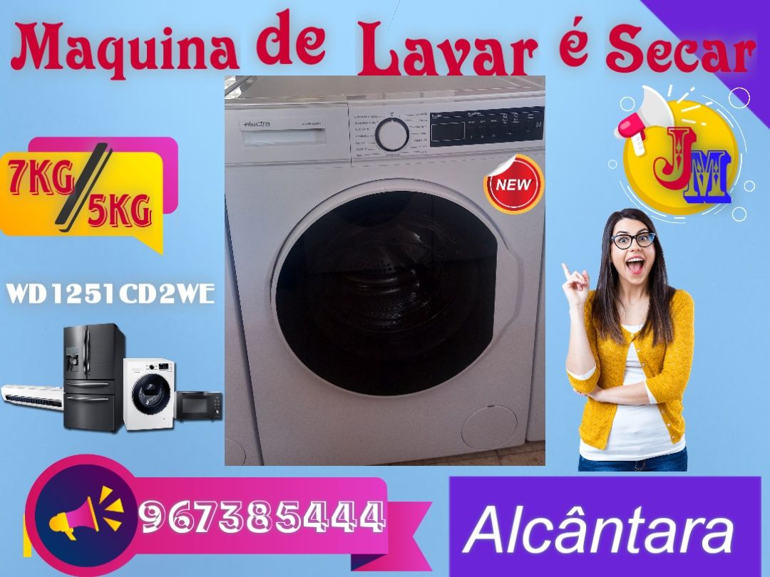 Máquina de lavar e secar Electra WD1251CD2WE 7Kg / 5Kg