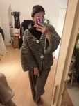 Szary gruby sweter ręcznie robiony na drutach handmade nowy