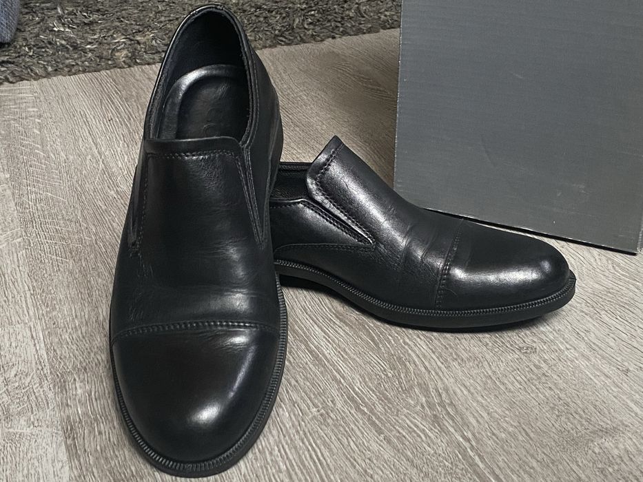 ECCO мужские туфли, натуральная кожа, почти новые, р.40 /26,5 см