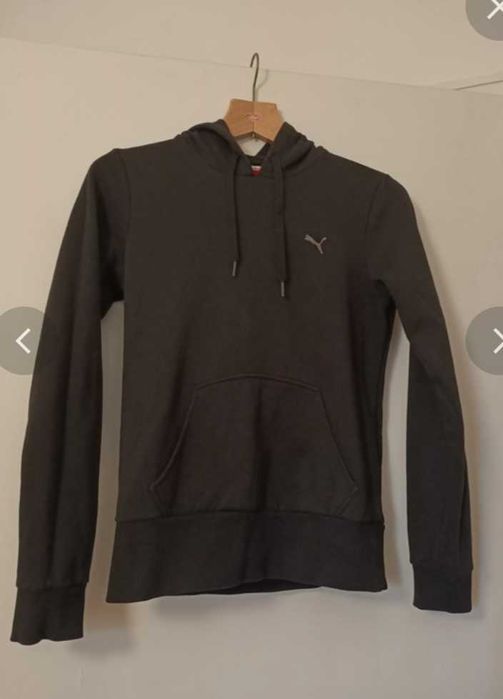 Bluza za kapturem czarna puma damska XS S bawełniana
