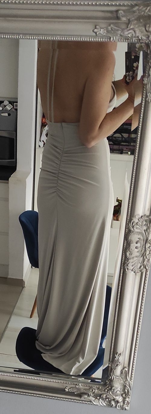 Nowa suknia Zara maxi M odkryte plecy z dekoltem