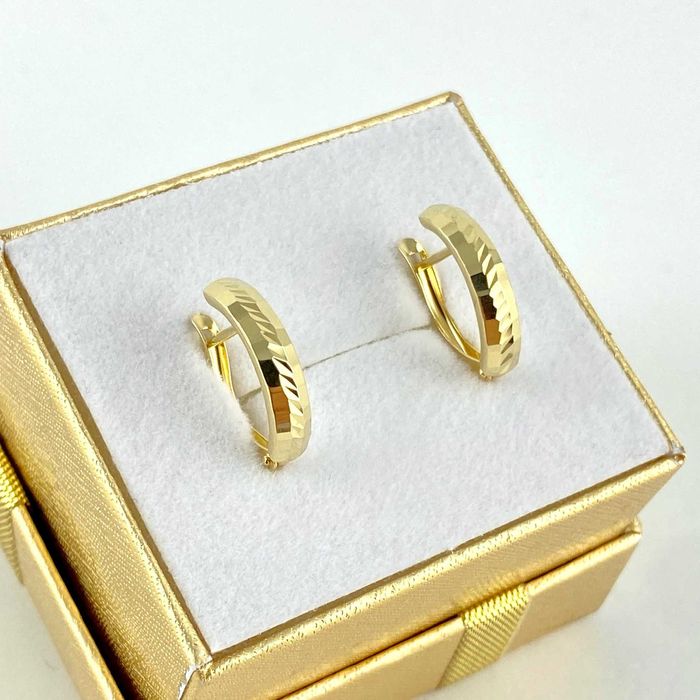 Cudowne ZŁOTE kolczyki diamentowane zdobienie PRÓBA 585 (14K)