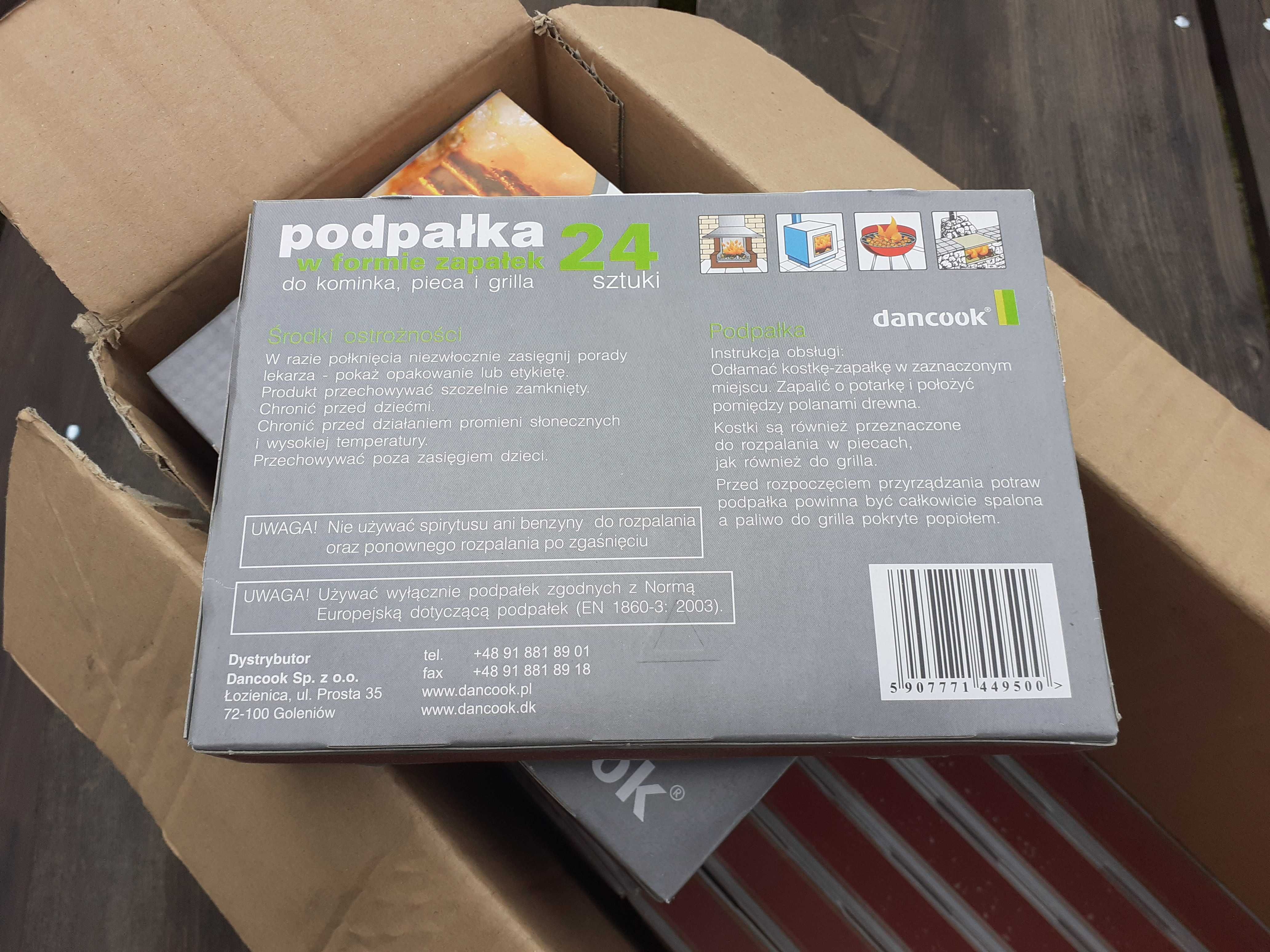 Podpałka w formie zapałek do kominka, pieca i grilla