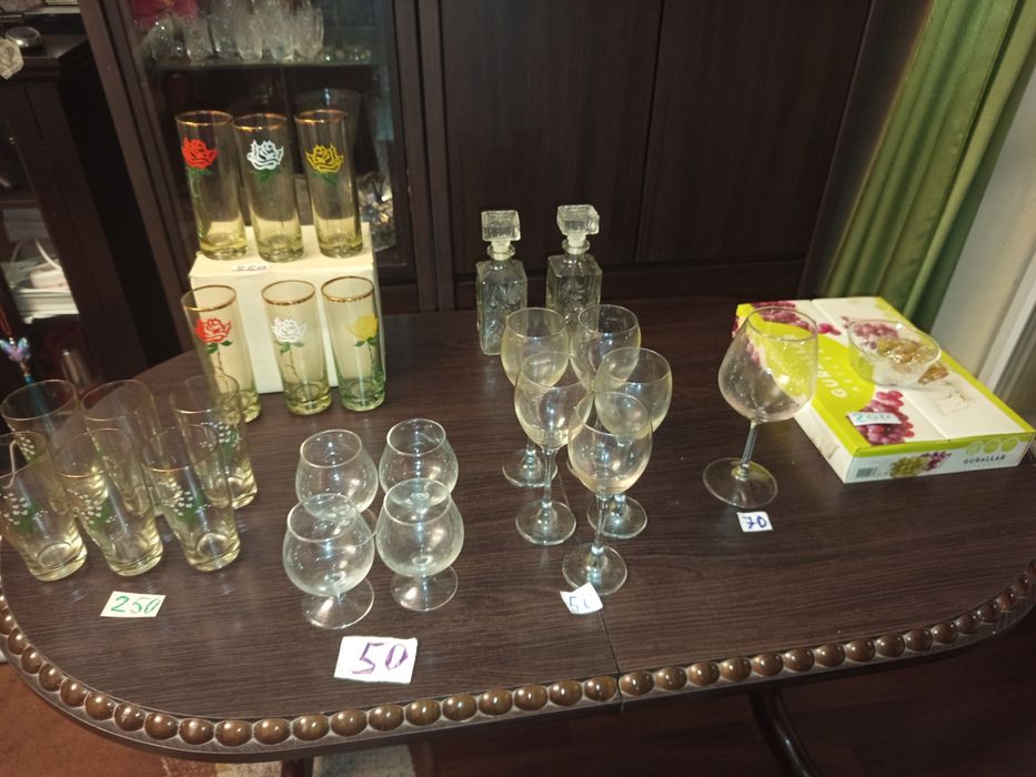 Предметы сервировки. Графины из под одеколона. СССР.