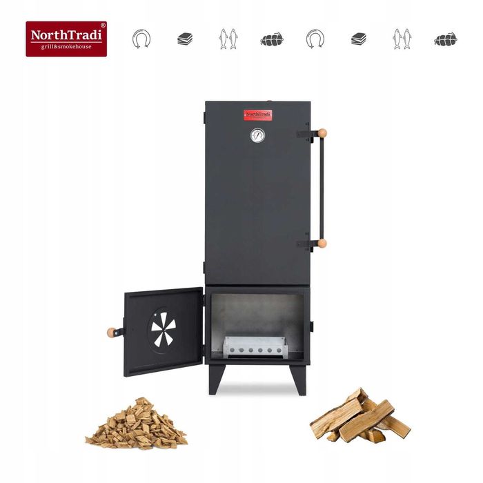 Wędzarnia Ogrodowa Domowa Stalowa 2w1 PREMIUM – GRILL + WĘDZARNIA