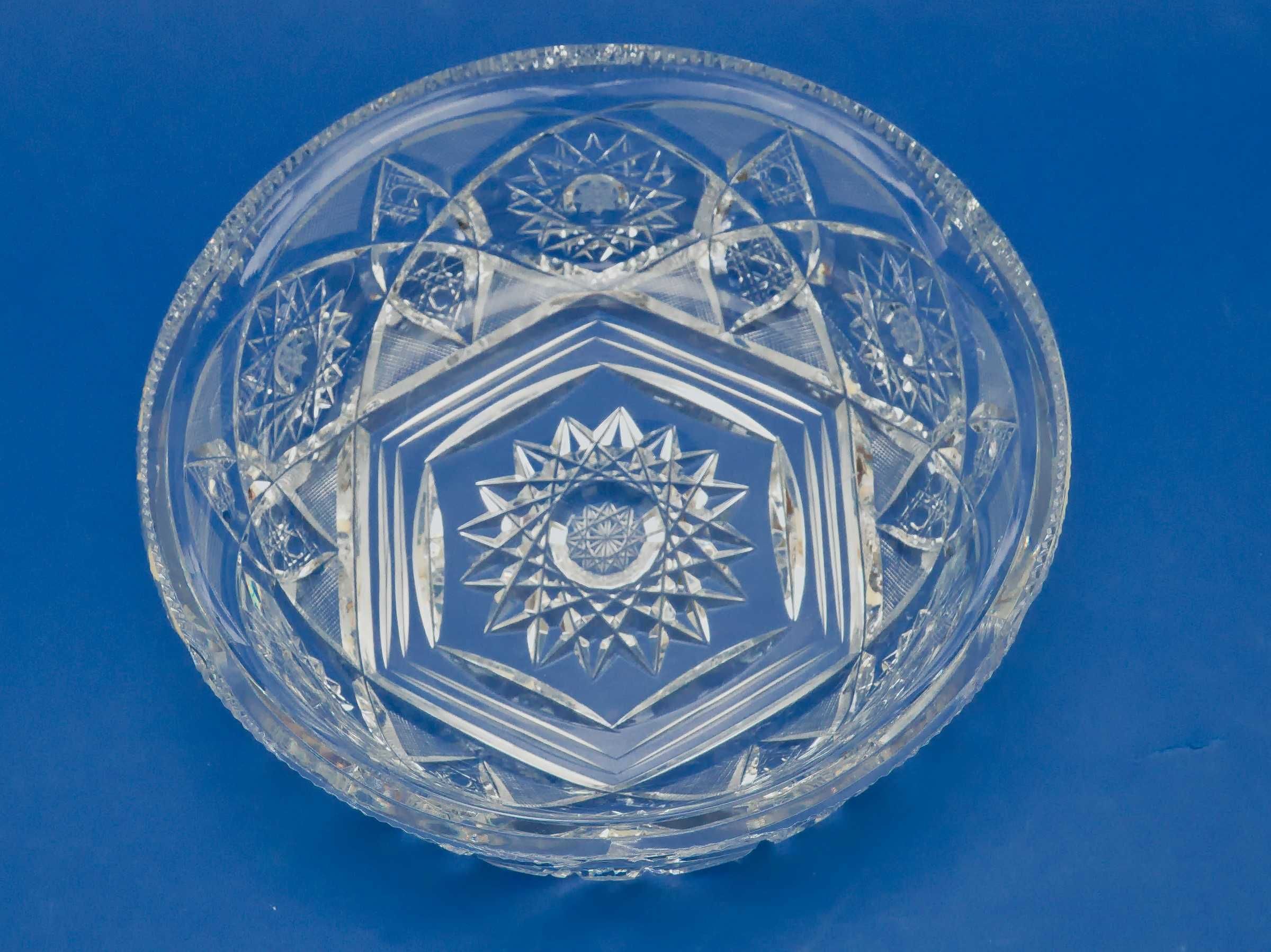 Piękna duża Kryształowa misa - salaterka - 20 cm - szlifowany kryształ
