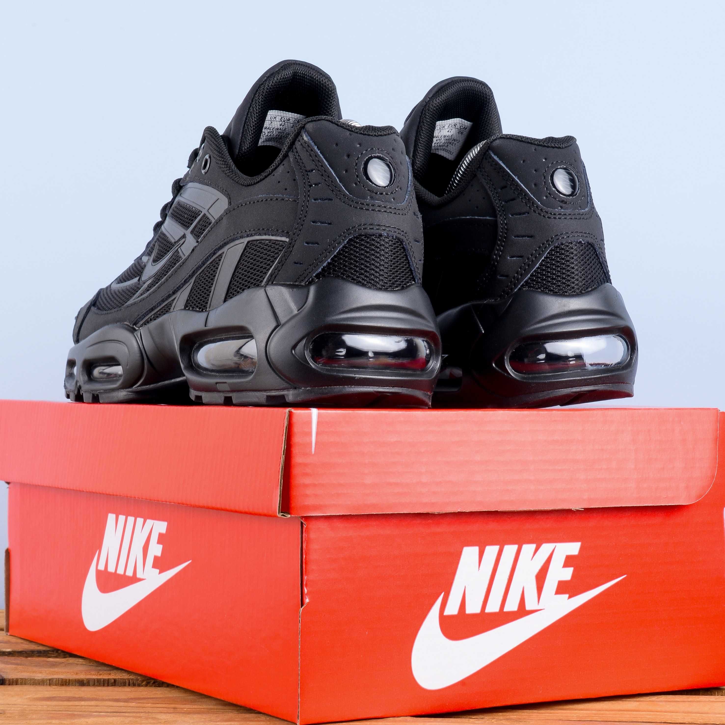 (1929) Чоловічі Кросівки Nike Shox повністю чорні (41-46) найк найки
