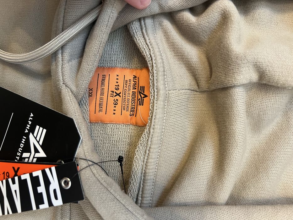 Худи Alpha Industries xxl бежевая