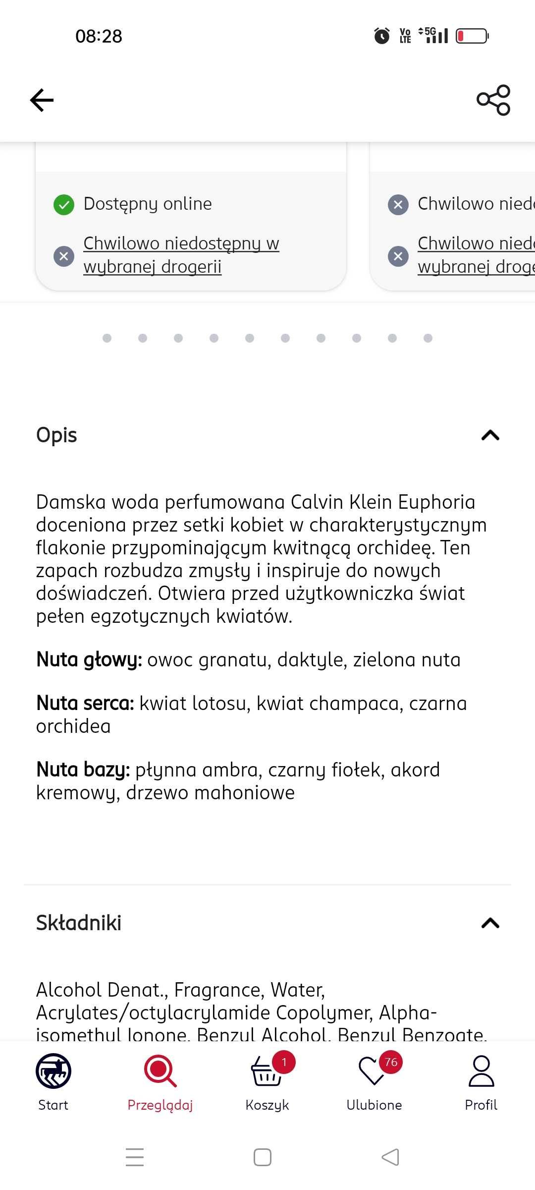 Perfumy Calvin Klein euphoria 100ml