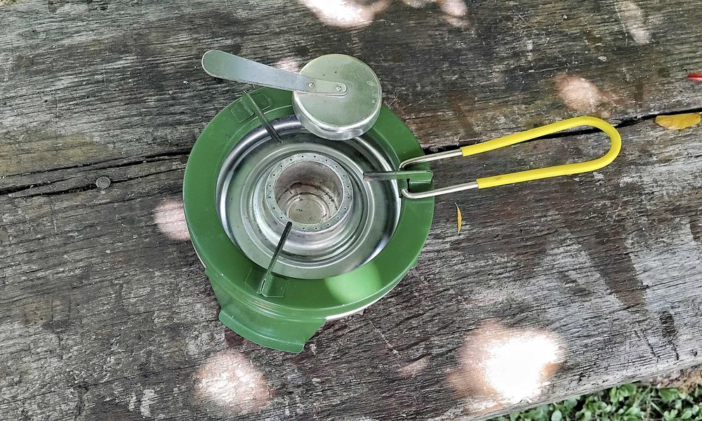 Stary palnik, kuchenka turystyczna, prymus spirytusowa, denaturat