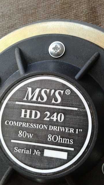 Продам компрессионный драйвер MS-S 1" 80 ватт. 8 ом.(Без использования