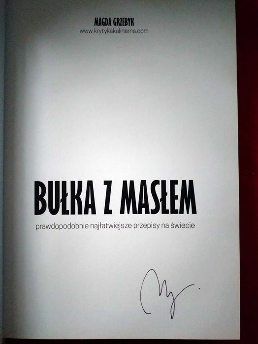 książka Magda Grzebyk - Bułka z masłem (z podpisem autorki)