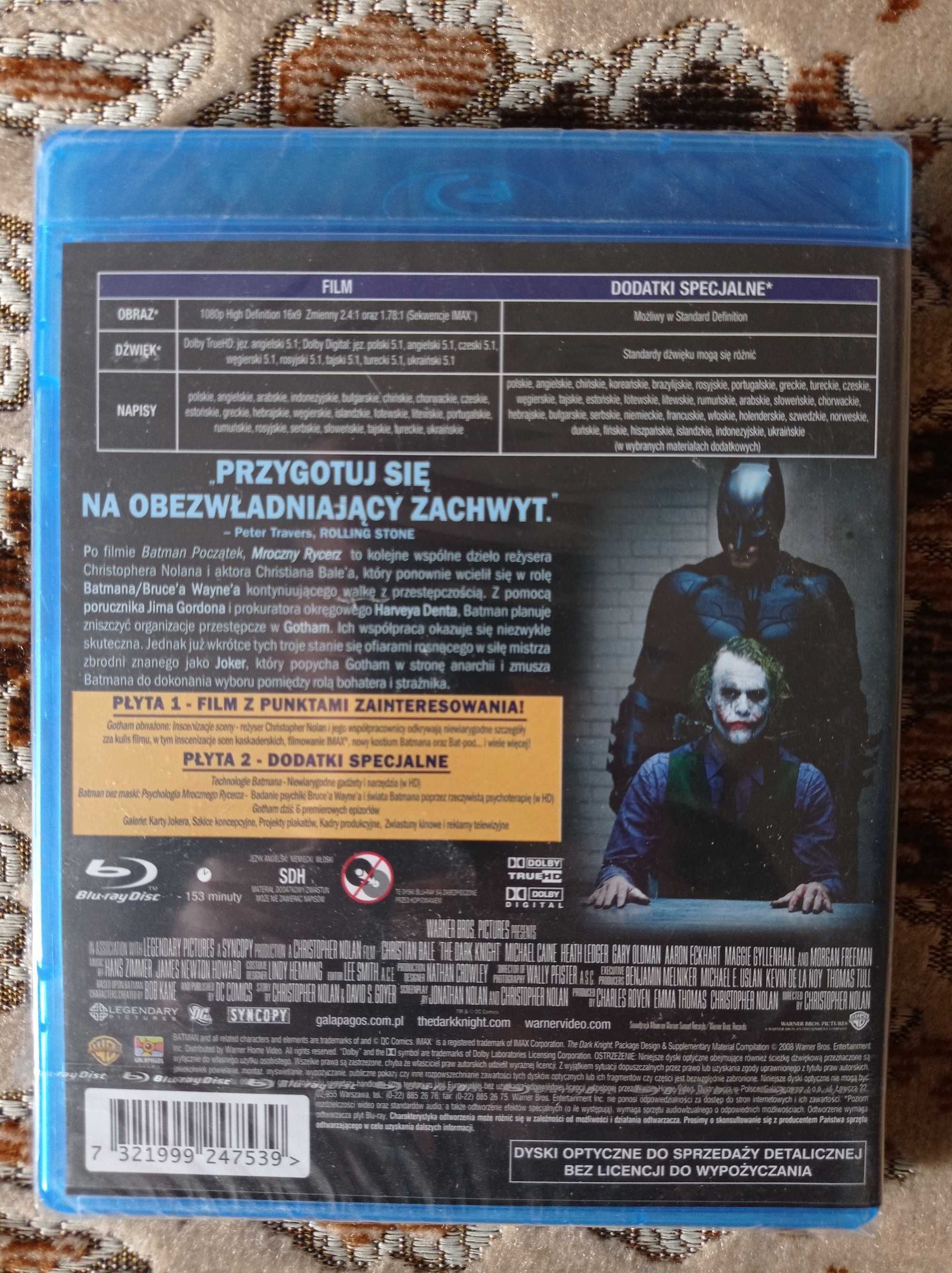 Batman Mroczny Rycerz dwupłytowa edycja specjalna Blue-ray DC