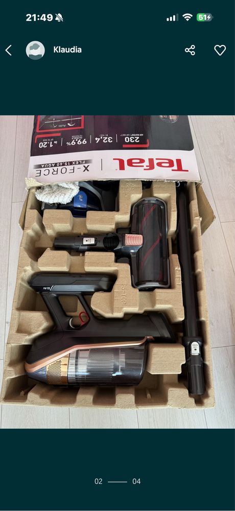 Odkurzacz TEFAL X-Force Flex 15.60 Aqua TY99G1