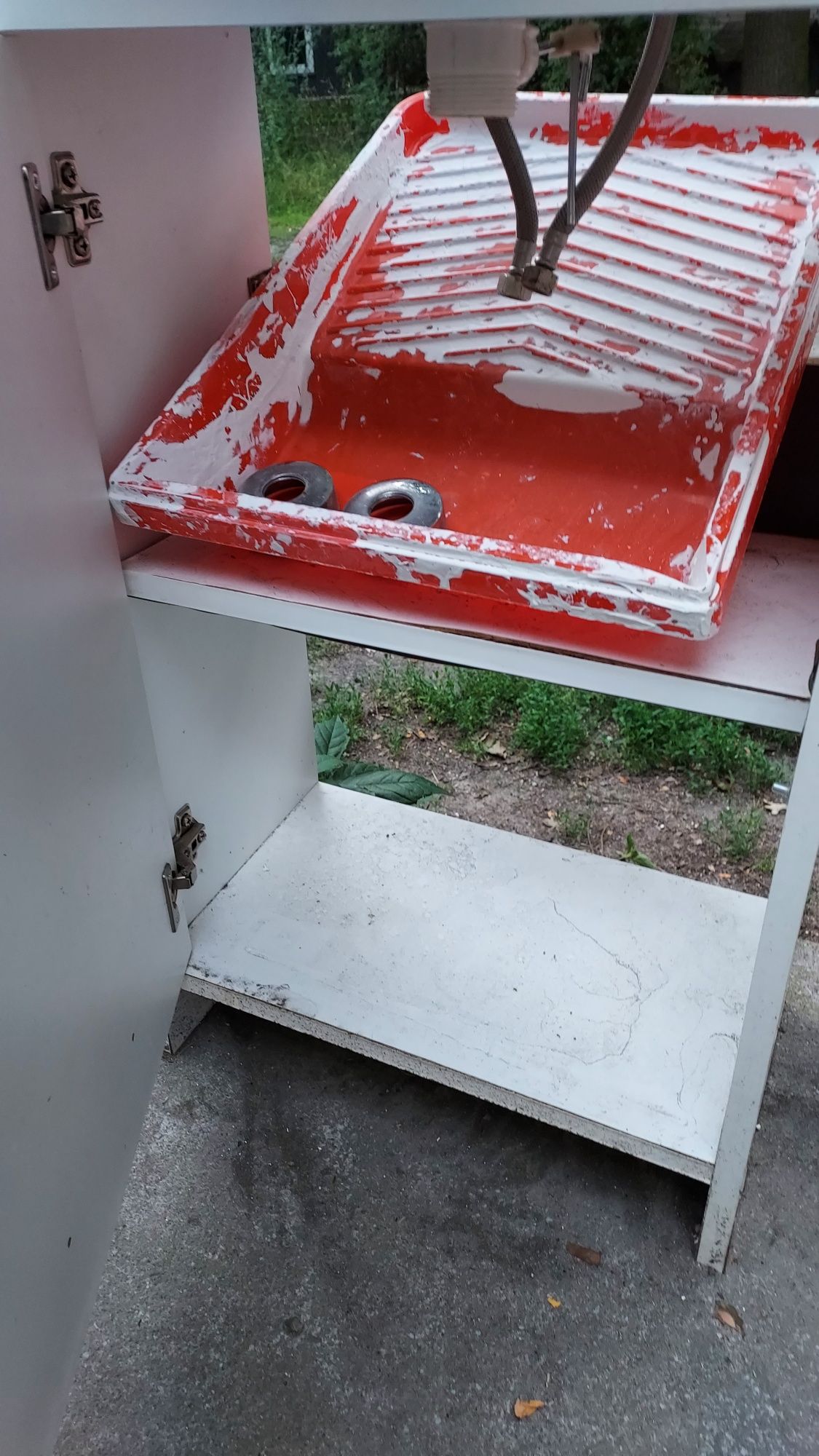 Szafka łazienkowa z umywalką dwie baterie
