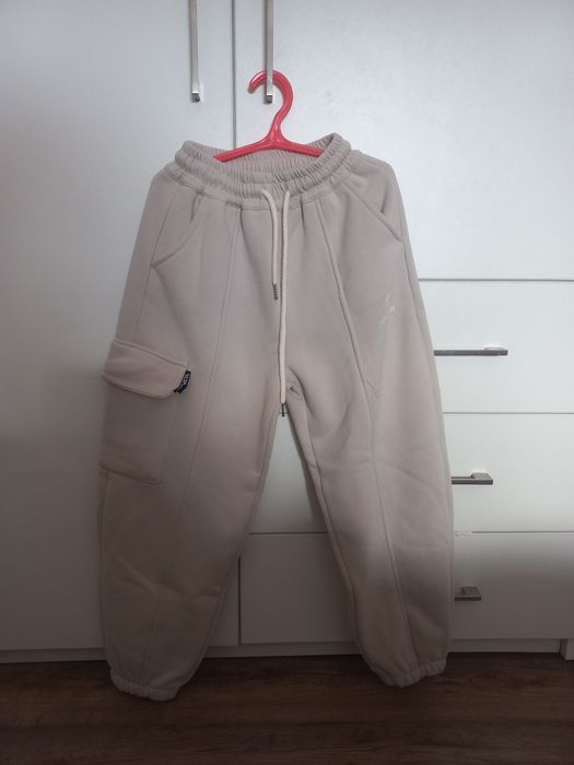 Штаны ОСЕНЬ ЗИМА карго на флисе на девочку 140