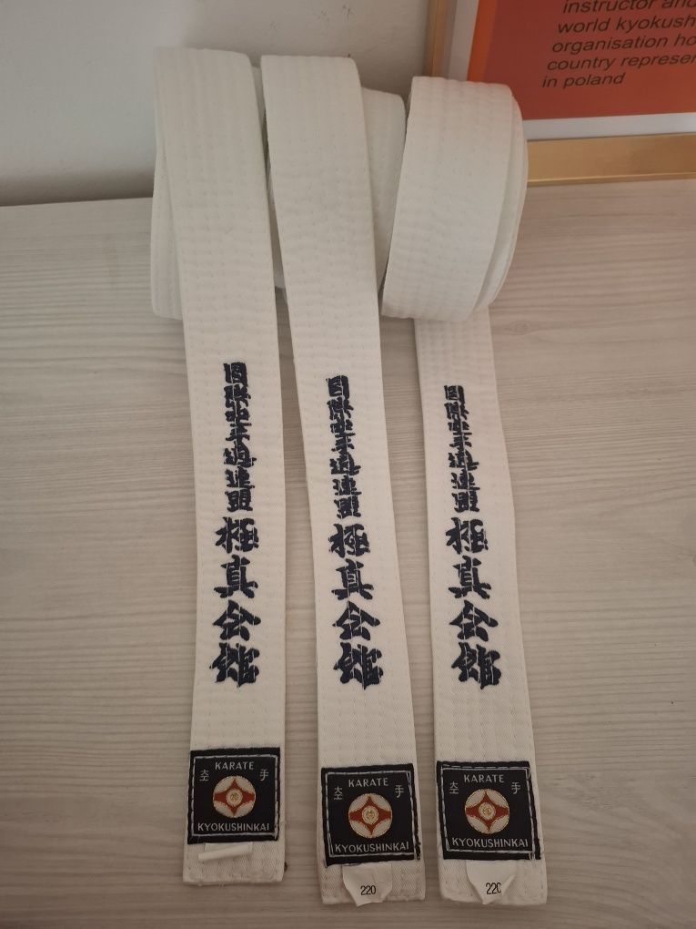 Biały pas do kimona karate kyokushin kai