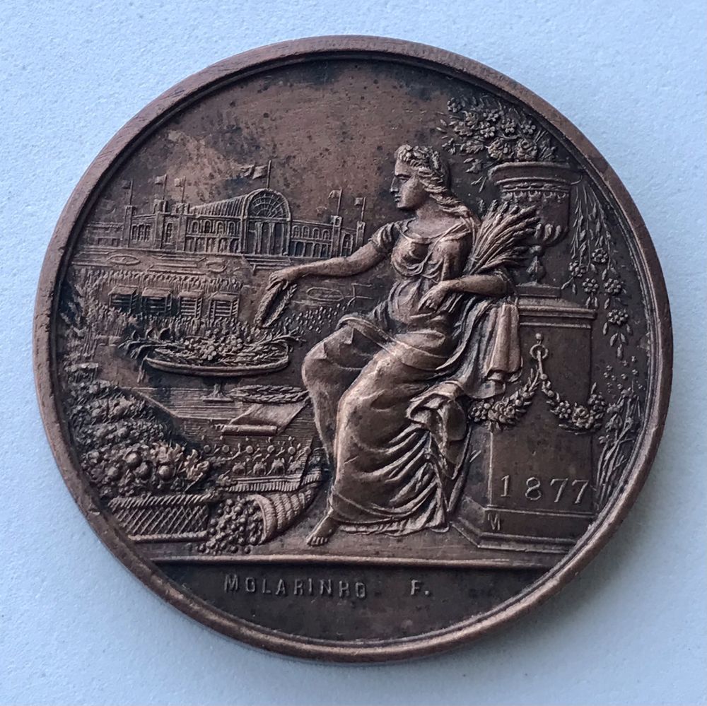 Medalha em Bronze Palácio de Crystal 1877 de Molarinho em estojo