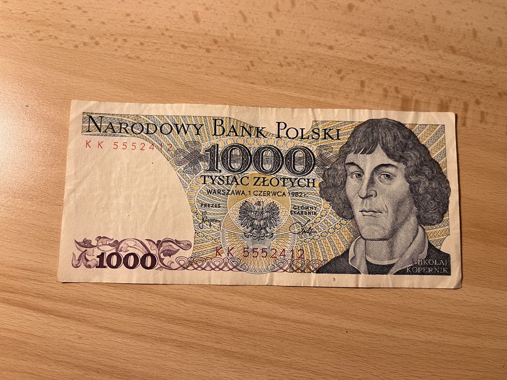 Polska Banknot 1000zł seria KK 1982 Warszawa UNC Rzadki