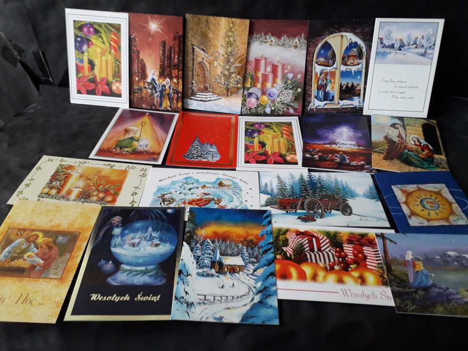 20 kartek świątecznych czystych(pocztówek).