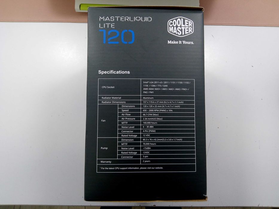 Chłodzenie wodne MasterLiquid Lite 120 Cooler Master FV