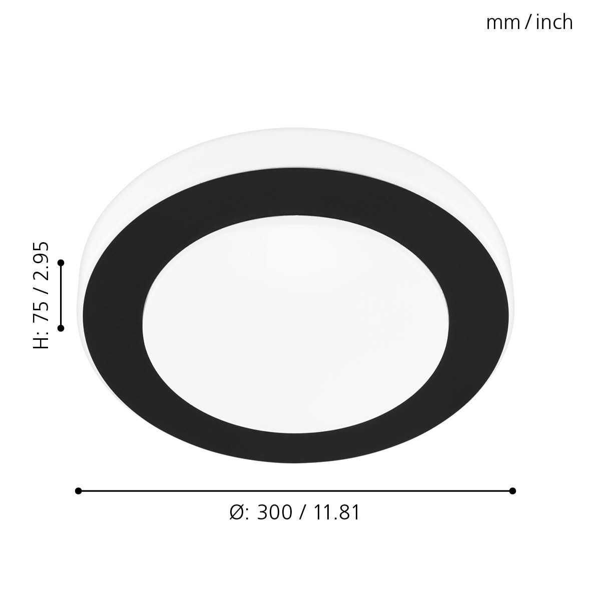 LED lampa ścienna / sufitowa Kinkiet biało / czarny 33682 Eglo CARPI