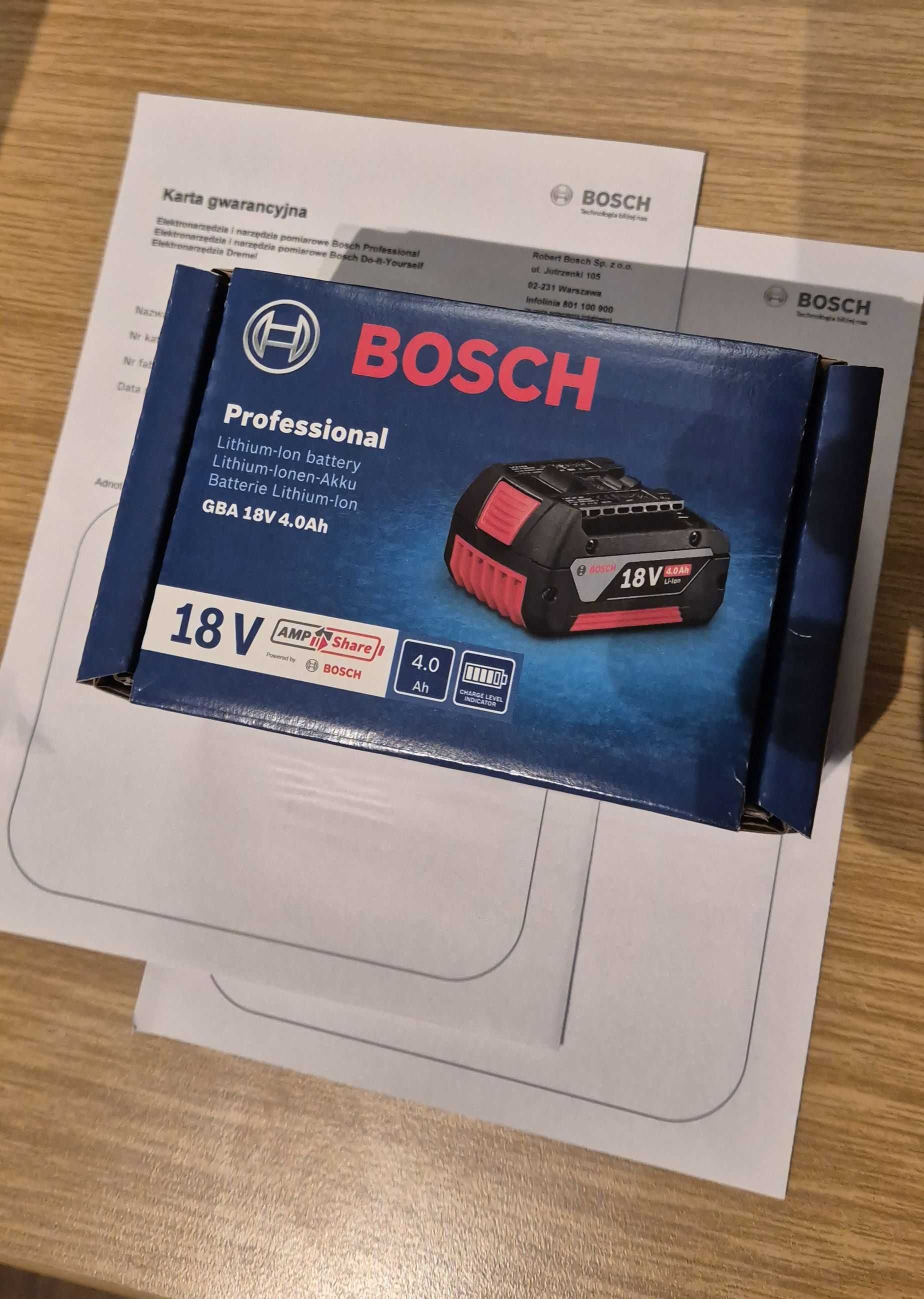 Akumulator Bosch Professional GBA 18V 4.0Ah nowy z gwarancją 1 rok