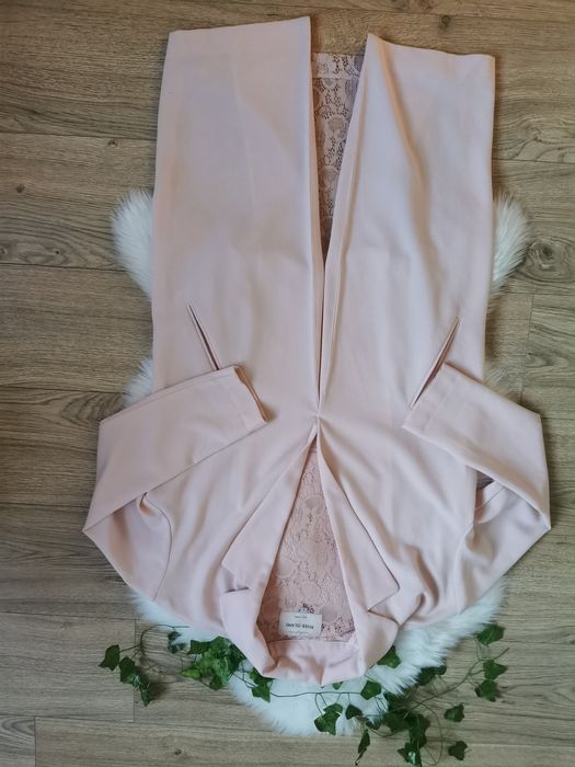 Różowy dłuższy płaszcz, rozmiar S