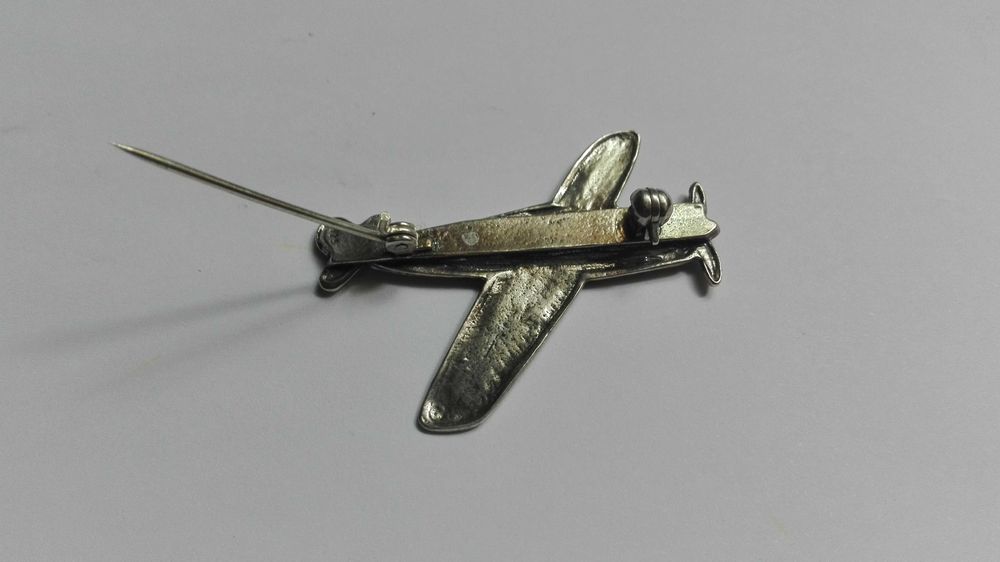 Англия серебро 925 знак самолет Curtiss P-36 Hawk 1939-45гг. RARE