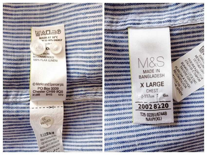 Рубашка Marks & Spencer® лён XL-XXL
