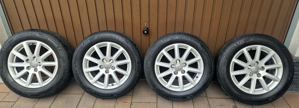 Koła/Alufelgi Audi R16 5x112 Opony letnie Barum 8mm 225/55/16