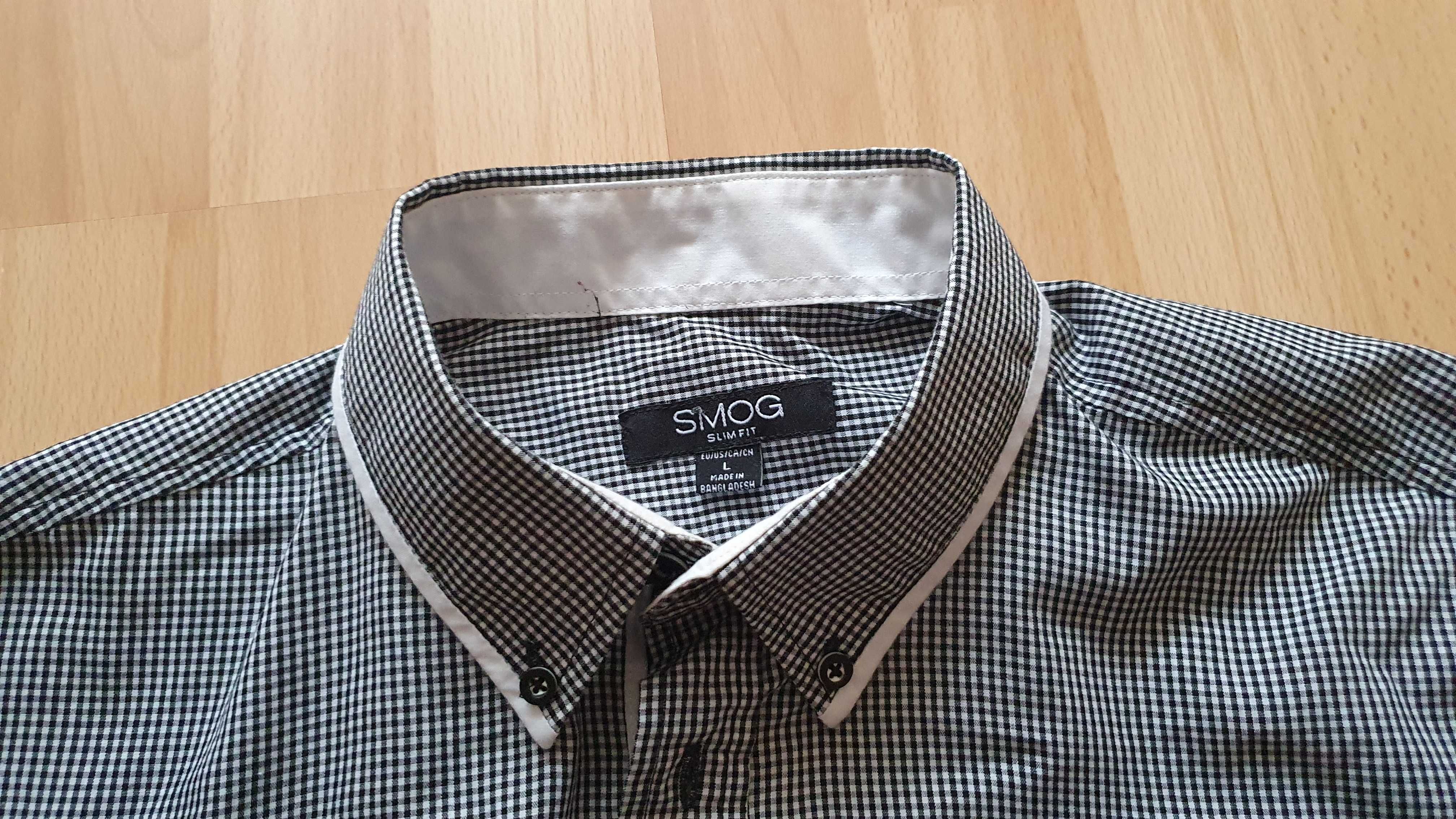 Koszula męska w kratę Slim Fit firmy Smog rozmiar L