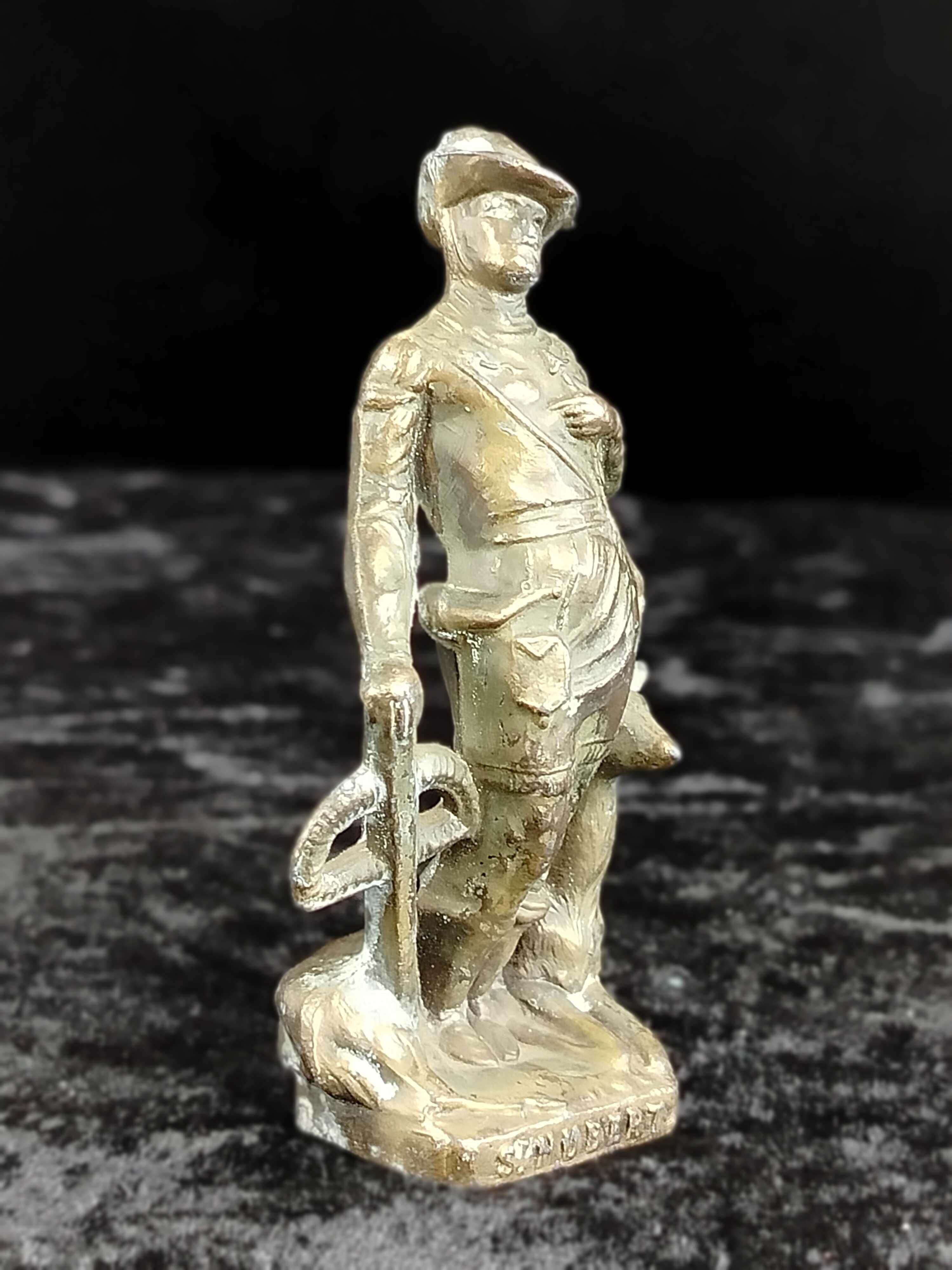 Święty Hubert mosiężna figurka