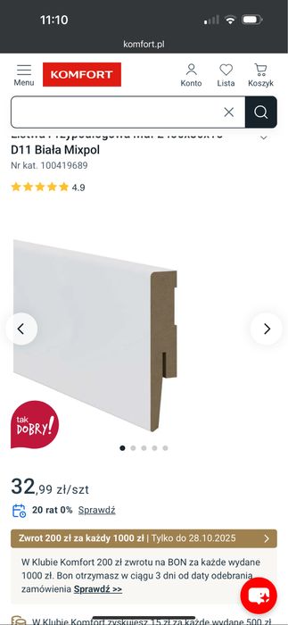 Listwy przypodlogowe KOMFORT