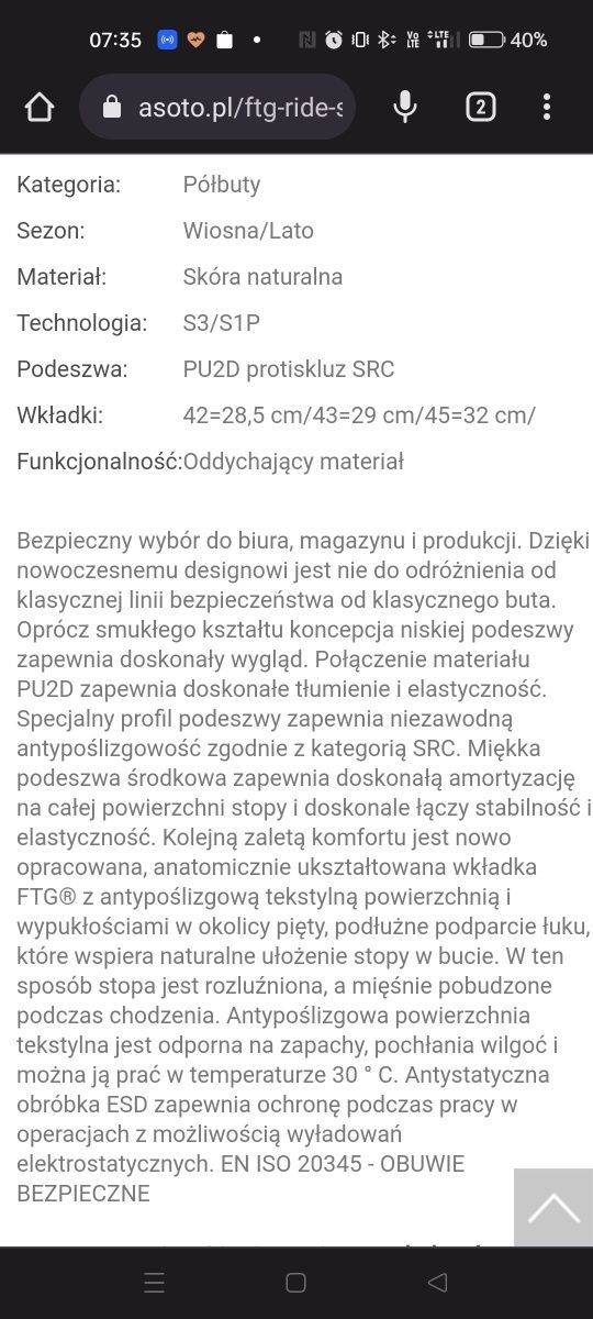 Buty robocze FTG