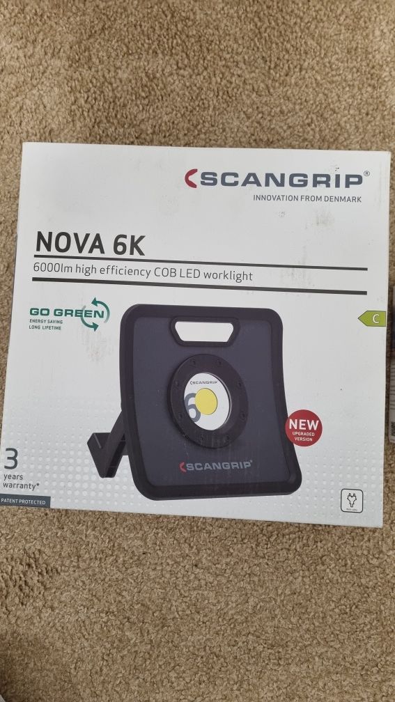 SCANGRIP Lampa NOVA 6K COB LED + statyw 3m + dyfuzor JAK NOWE