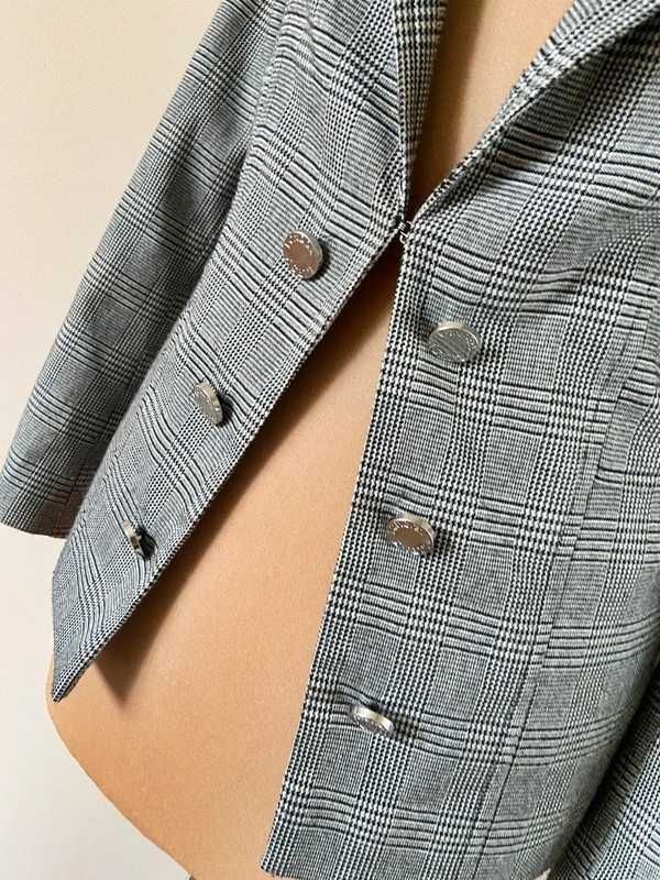 38 36 żakiet marynarka blazer krata dopasowana skrojona basic lipsy
