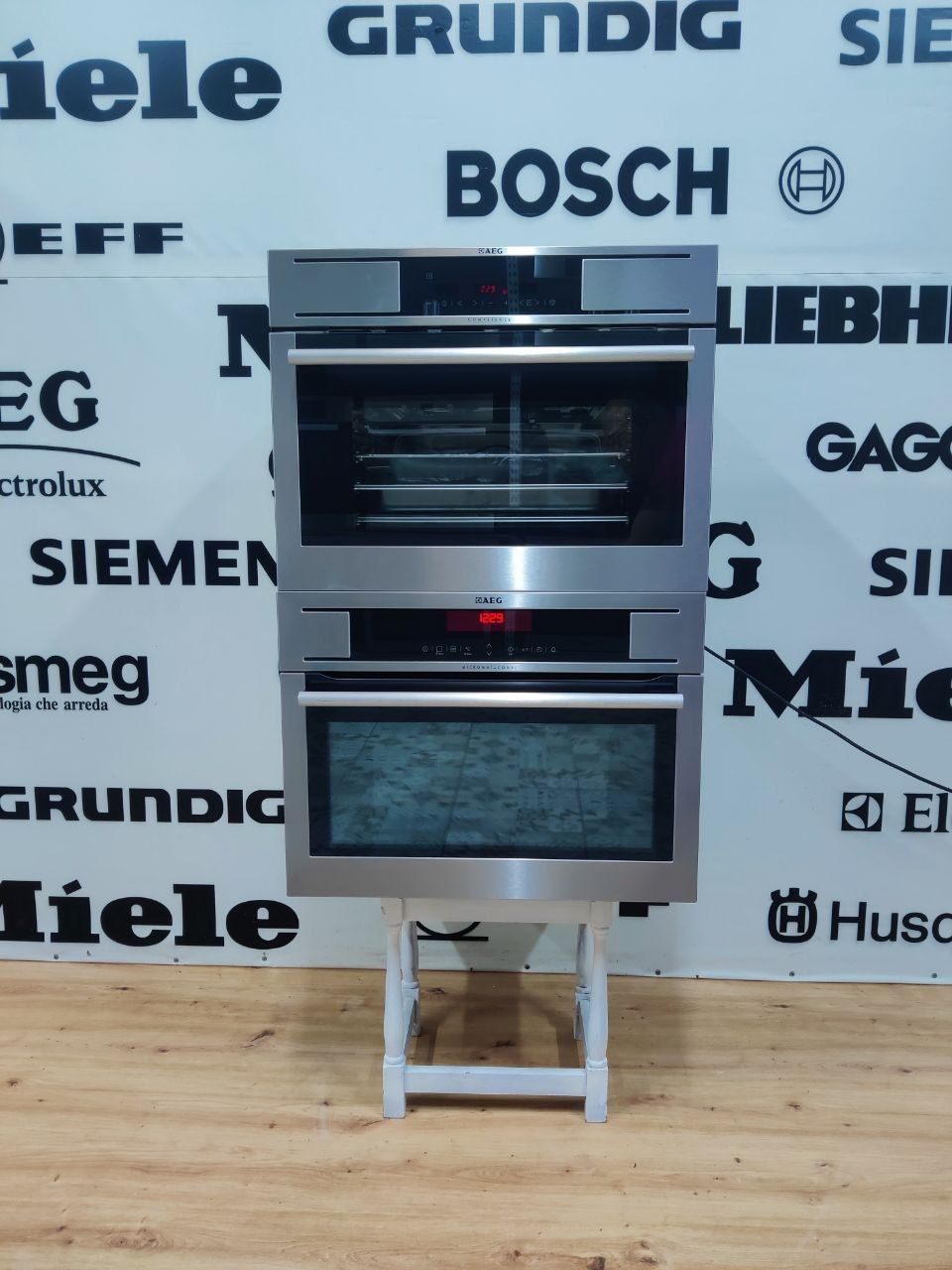 Комплект AEG™ 3в1 Сенсор! Духовка з функцією мікрохвильовки+ пароварка