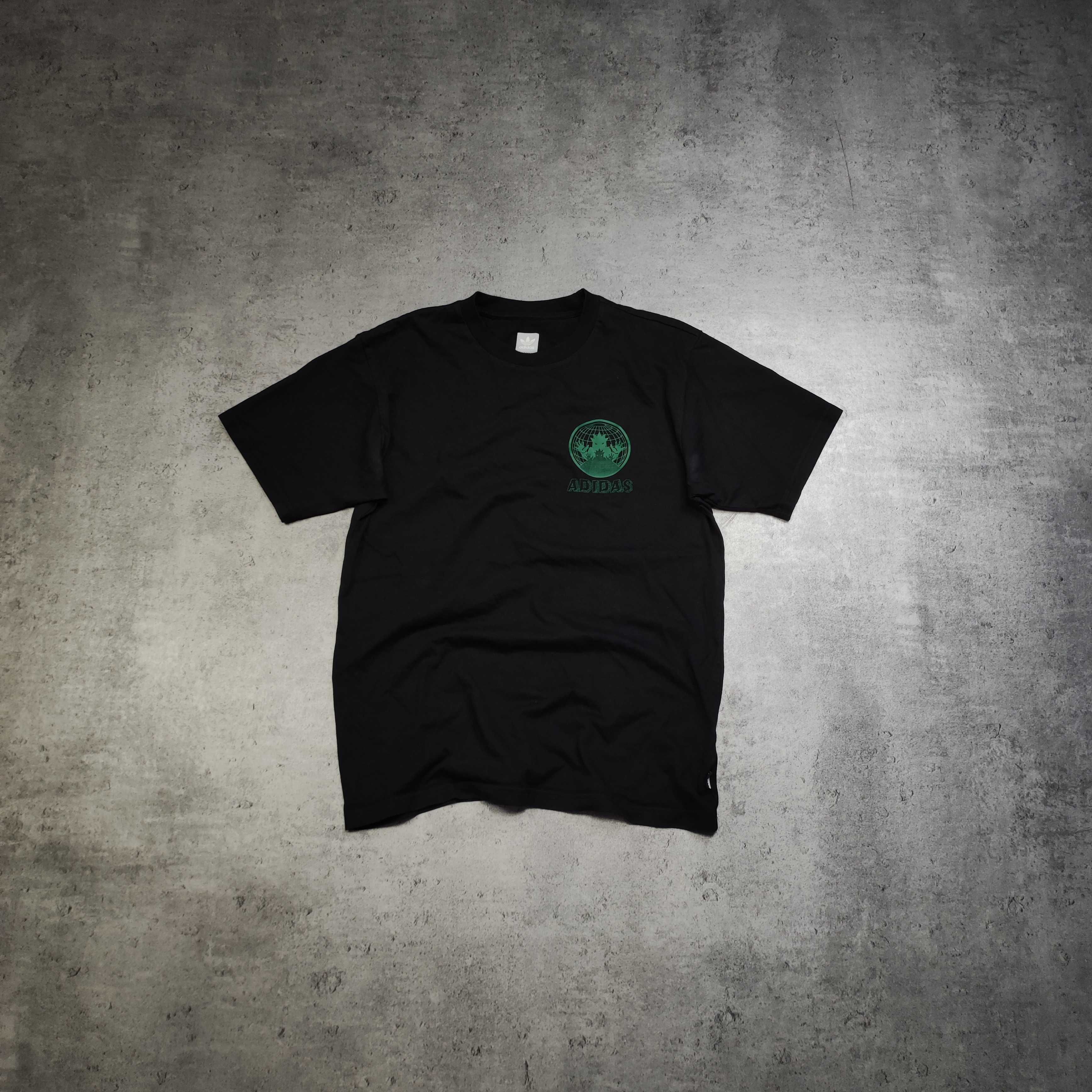 MĘSKA Koszulka Adidas Czarna Duże Logo Plecy Streetwear Nadruk Bronx