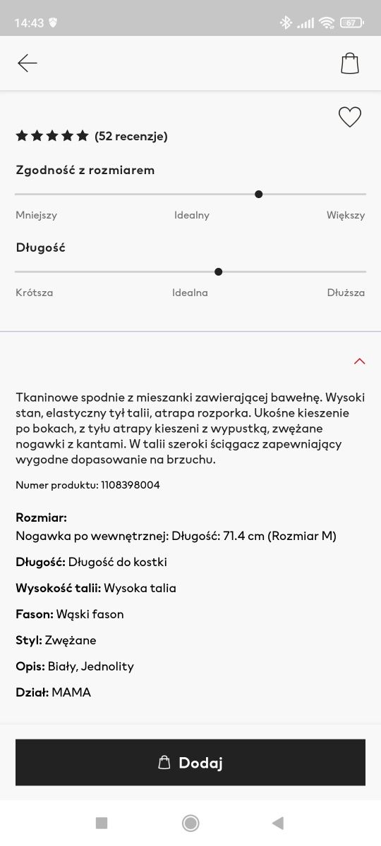 Eleganckie spodnie dla ciężarnych H&M