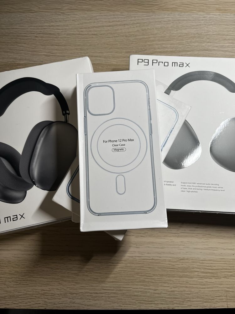 Air Pods Max P9 +Capa Magsafe para iPhone 12/13/14/15/16 Mini Pro Plus